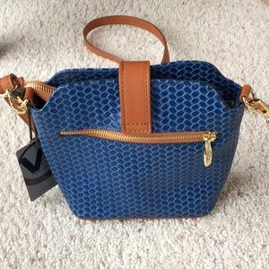 BLUE LEATHER PURSE.  NEW
